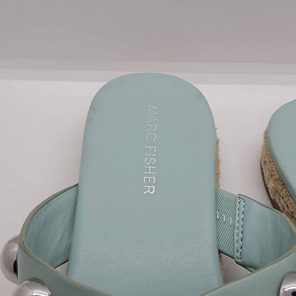 Prisca Sandal Marc Fisher Women Slip On Studded Espadrille Blue Size 8.5 - Picture 6 of 8